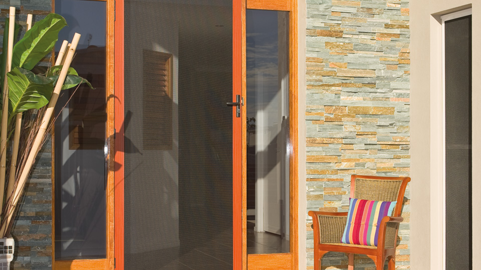 Hinged security screen doors